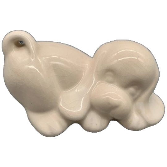 Vintage Deco Hondje Wit Keramiek 80's 1