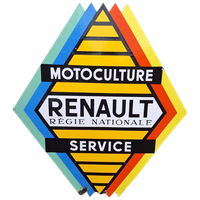 Emaille Reclamebord Renault Motoculture Service, 60'R Jaren.