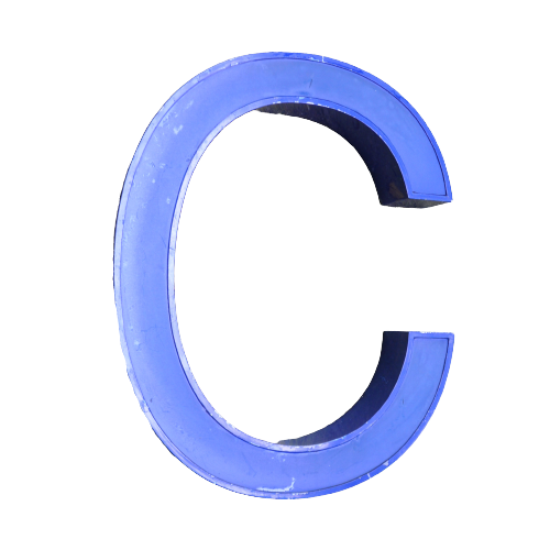 Qd30 – Aluminium – Metalen – Letter C