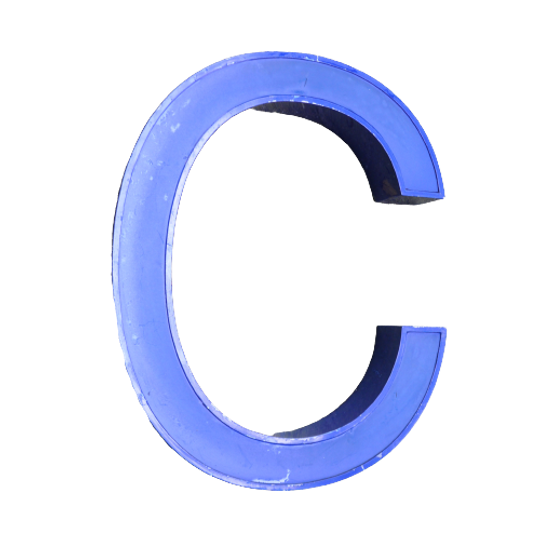Qd30 – Aluminium – Metalen – Letter C 1