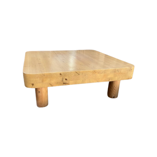 Pine Coffee Table In A Brutalist Style, 1970 1
