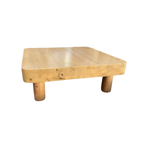 Pine Coffee Table In A Brutalist Style, 1970