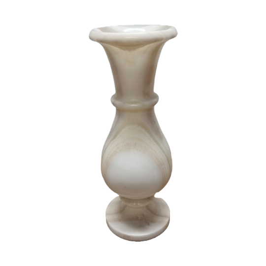 Vintage Wit Marmeren Vaas Jaren 70 1