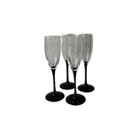 4X Champagne Flutes, Zwart, Luminarc