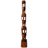 Vintage Houtsnijwerk Houten Olifanten Totempaal Olifantentoren