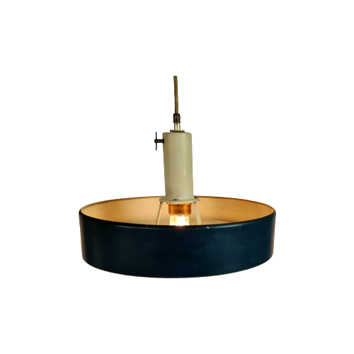 Dutch Design - Anvia Almelo - J. Hoogervorst - Blauw - "Model 4017" Ufo Hanglamp - 60'S