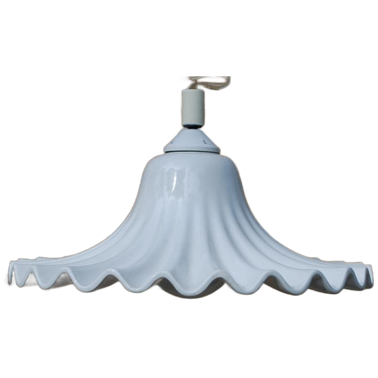 Vintage Hanglamp Jaren '60 Wit Keramiek 1