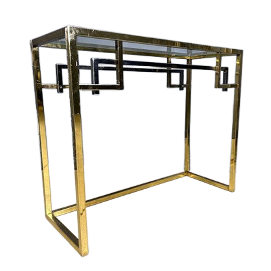 Vintage Brass And Chrome Console By Belgochrom, 1970s 1