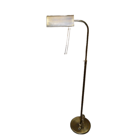 Vintage Verstelbare Vloerlamp Van Metaal En Messing Met Trekkoord 1