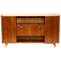 Vintage Dressoir Wandmeubel Met Klep Van Teakhout Gemaakt In De Jaren ’60