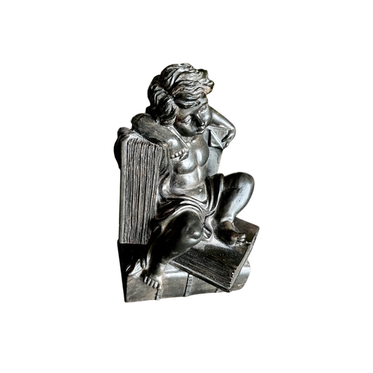 Antieke / Vintage Boekensteun ( 1 !) Putti Op Boeken 1