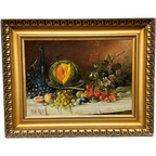 Jules Félix Ragot (1835-1912) "Stilleven Met Fruit". Beroemde Franse Kunstenaar. thumbnail 1