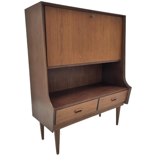 Vintage Kast Teak Hout Barkast Kastje Teeffelen Stijl 1