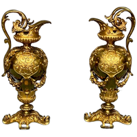 Paar Vergulde Bronzen Kannen Van De Franse Neorenaissance.
