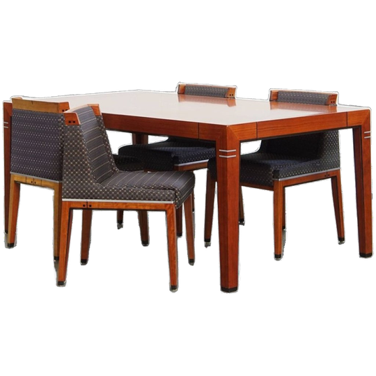 Prachtige Art Deco Set Bestaande Uit Een Eettafel En 4 Eetkamerstoelen Van Schuitema 1