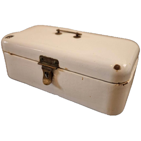 Antieke Broodtrommel Met Patina Emaille Broodbak 1