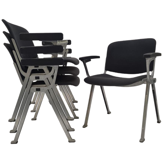 4x Vintage Stoel Wesifa Eetkamerstoel Industrieel Metaal 1