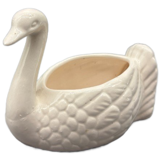 Bloempot Zwaan Wit Keramiek 1