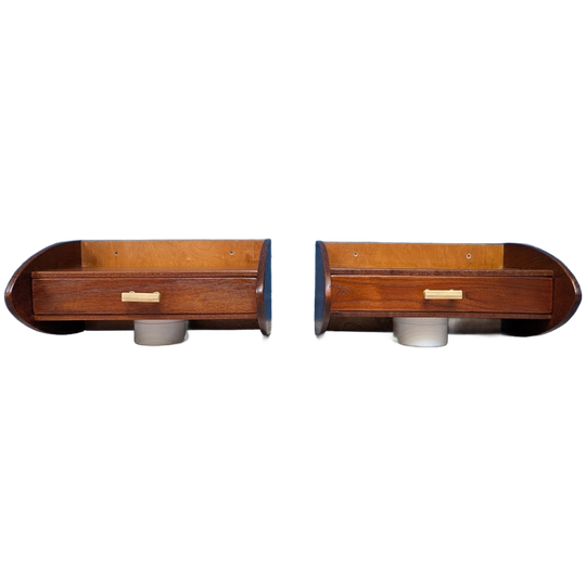 2x Vintage Hangende Nachtkastjes, Deens, Jaren 60 1