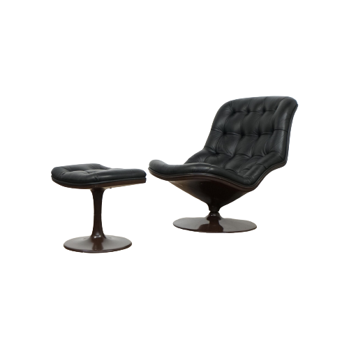 Leather George Van Rijck Shelby Lounge Chair And Ottoman For Beaufort