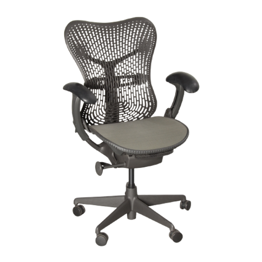 Herman Miller Mirra 1 Bureaustoel, Antraciet, Kunststof Mesh, 2d Armleggers 1