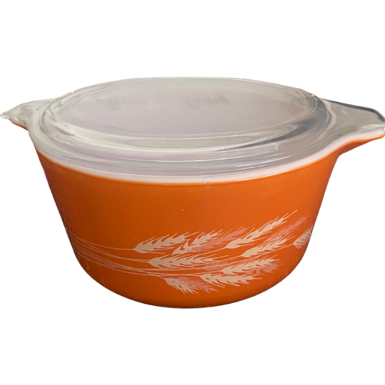 Vintage Pyrex Ovenschaal Met Deksel Met Tarwemotief Ca. 1979 1