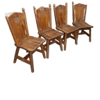 Robuuste Eiken Stoelen Set Van 4 Donker thumbnail 1