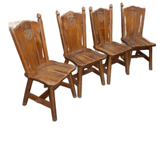 Robuuste Eiken Stoelen Set Van 4 Donker 1