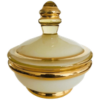 Art Deco Sieradendoosje Glas Goud Geel Glanzend 1950’s thumbnail 1