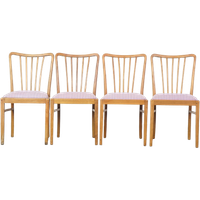 Leuke, Gezellige Set Van 4 Vintage Deens Design Eetkamerstoelen Uit De Jaren ’70 Met Mooie Licht