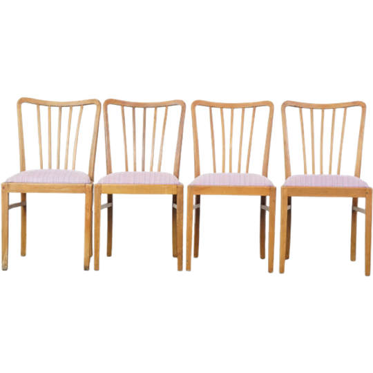 Leuke, Gezellige Set Van 4 Vintage Deens Design Eetkamerstoelen Uit De Jaren ’70 Met Mooie Licht 1