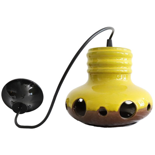 Keramiek Lamp In Geel <<<brand>>>, Jaren '60/'70. 1