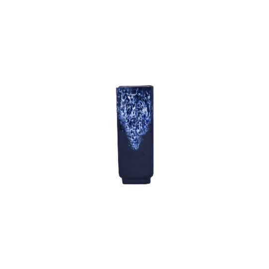 Vierkante Blauwe Glanzende Strehla Vaas 1