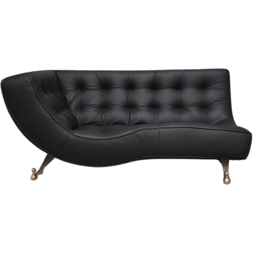 Exclusieve Zwarte Leren Montis Quintus Design Chaise Longue