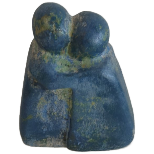 Blauw Sculptuur Beeld "de Knuffel" 1