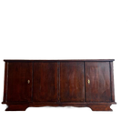 Vintage Dressoir / Retro Lange Extra Diepe Kast Donker Hout thumbnail 1