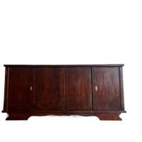 Vintage Dressoir / Retro Lange Extra Diepe Kast Donker Hout