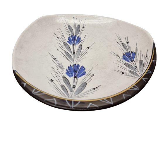 Dec Cora Flora Gouda Plateel Schaal, Jaren 80/90 1