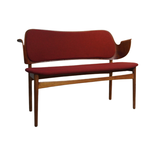 Rare Teak And Oak Bench By Arne Hovmand-olsen For Bramin Denmark, 1950s 1