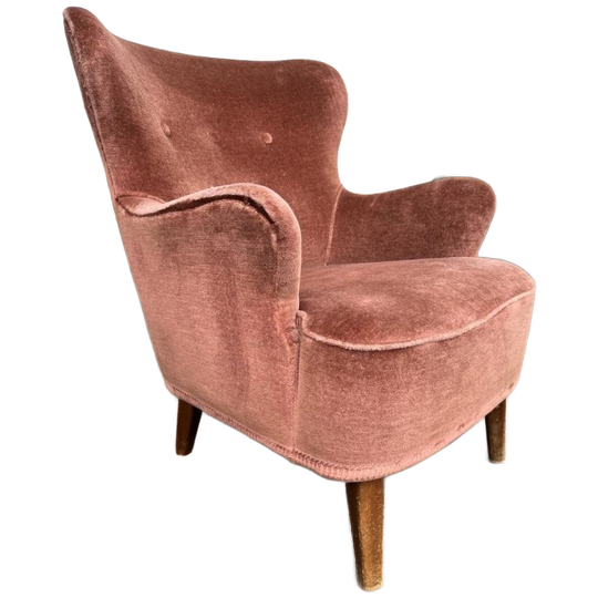 Vintage Roze Fauteuil/ Eenzit / Clubzetel 1