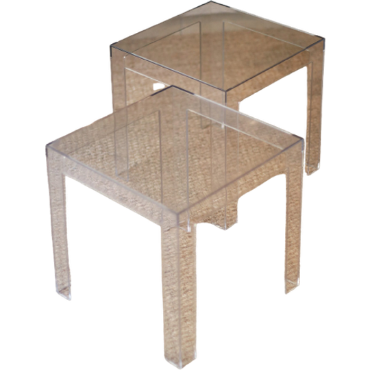 Paar Plexiglas Bijzettafels 1