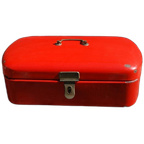Vintage Emaille Broodtrommel Rood thumbnail 1