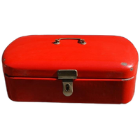 Vintage Emaille Broodtrommel Rood