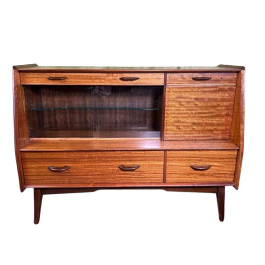 Retro Vintage Cocktailbar Dressoir Van Teakhout Uit Het Midden Van De Vorige Eeuw, Ontworpen Door G Plan In 1950 1
