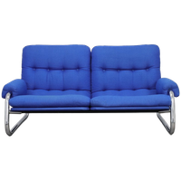 Chrome Tubular Frame Two-seater Sofa, 1970s