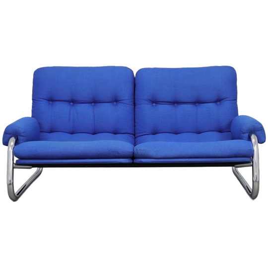 Chrome Tubular Frame Two-seater Sofa, 1970s 1