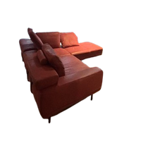Design Leren Hoekbank Rood – Topkwaliteit, 2 Jaar Oud
