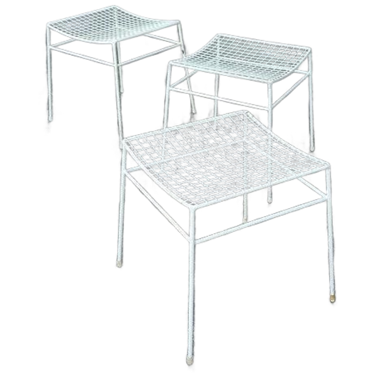 Set Van 3 Vintage Wire Kruks, Wit 1
