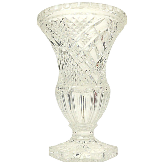Vintage Vaas Boheems Kristal Diamant Patroon Medici 23cm 1