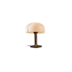 Bruine En Witte Space Age Mid Century Mushroom Tafellamp thumbnail 1